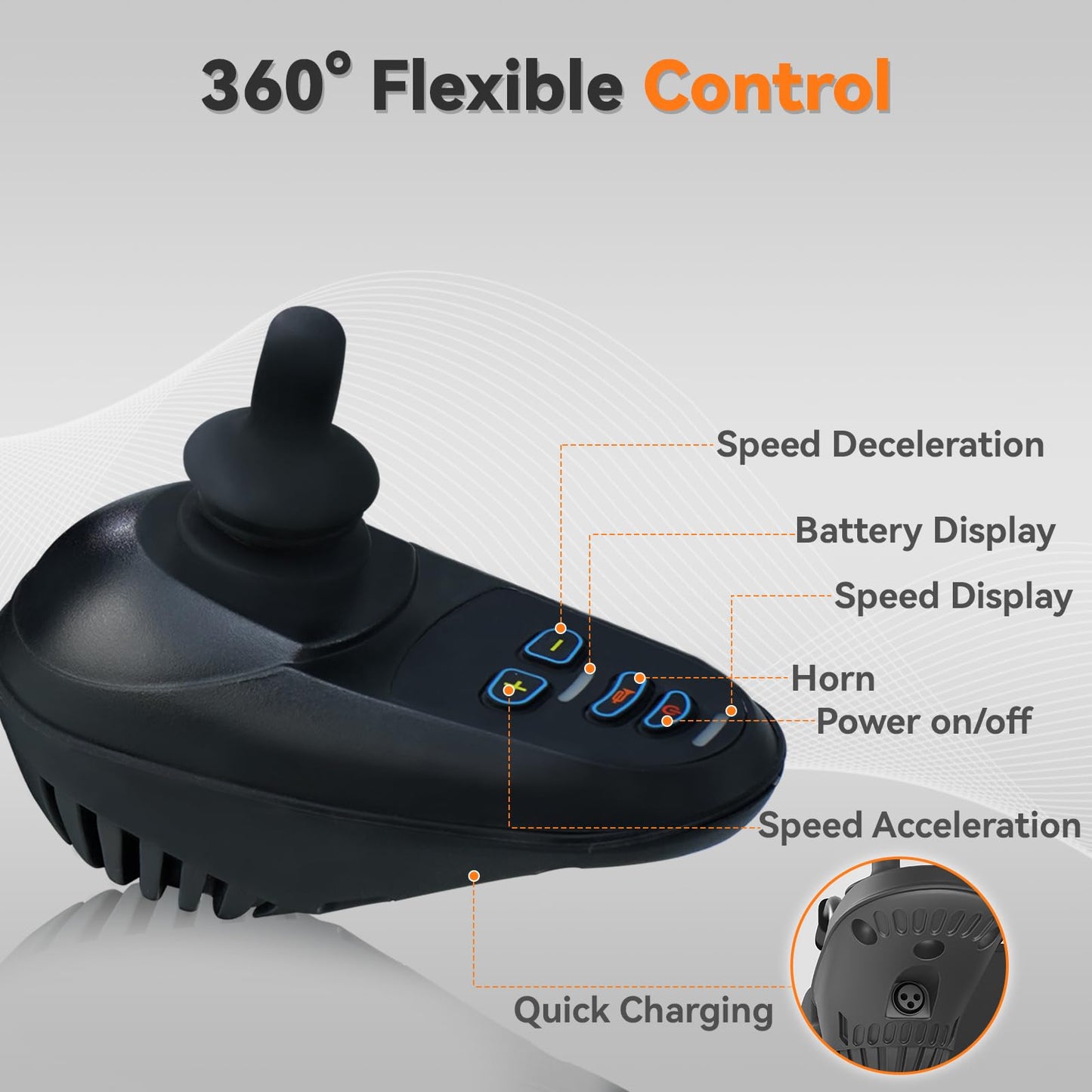 Foldable Electric Wheelchair – 500W Motor, 12 Miles Range, 264 lbs Capacity