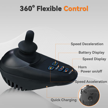 Foldable Electric Wheelchair – 500W Motor, 12 Miles Range, 264 lbs Capacity