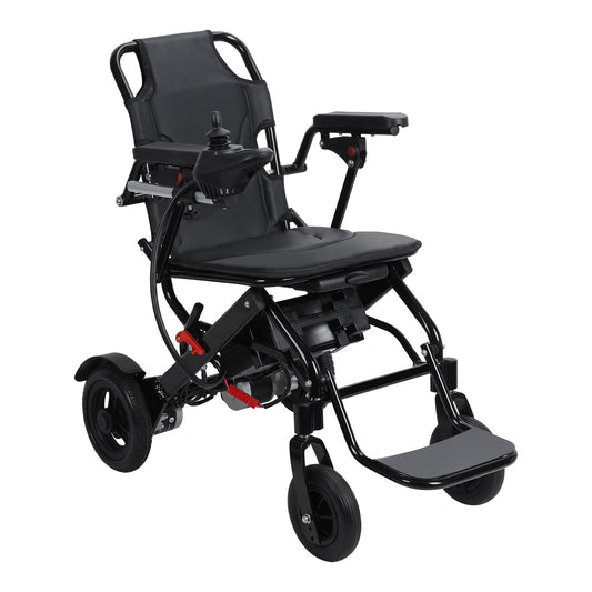 Lightweight Folding Electric Wheelchair – 500W Motor, 12 Miles Range, 100 kg Capacity, Black