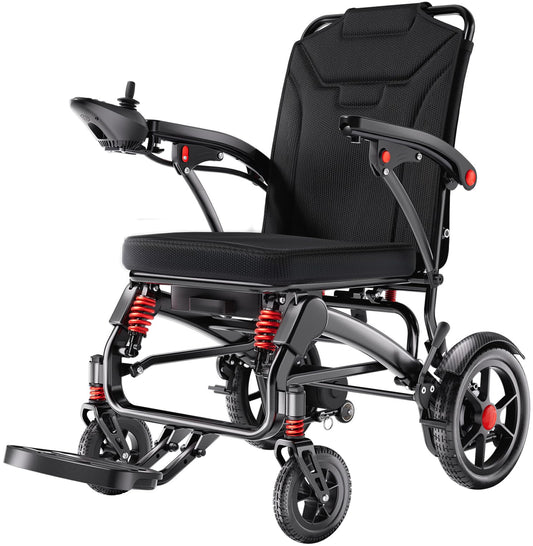 Ultra-Light Folding Electric Wheelchair – 39 lbs, 20 Miles Range, 350 lbs Capacity, All-Terrain