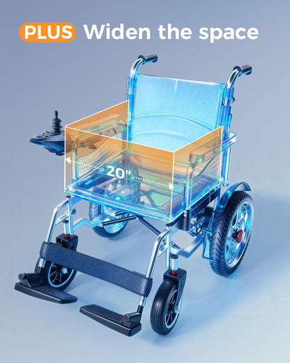 Foldable Electric Wheelchair – 25+ Miles Range, 73 lb Frame, All-Terrain Power Chair