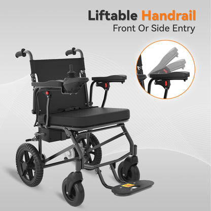 Foldable Electric Wheelchair – 500W Motor, 12 Miles Range, 264 lbs Capacity